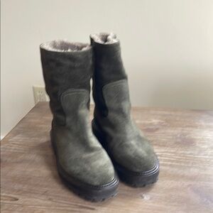 Jimmy Choo, suede leather boot, size 38.5